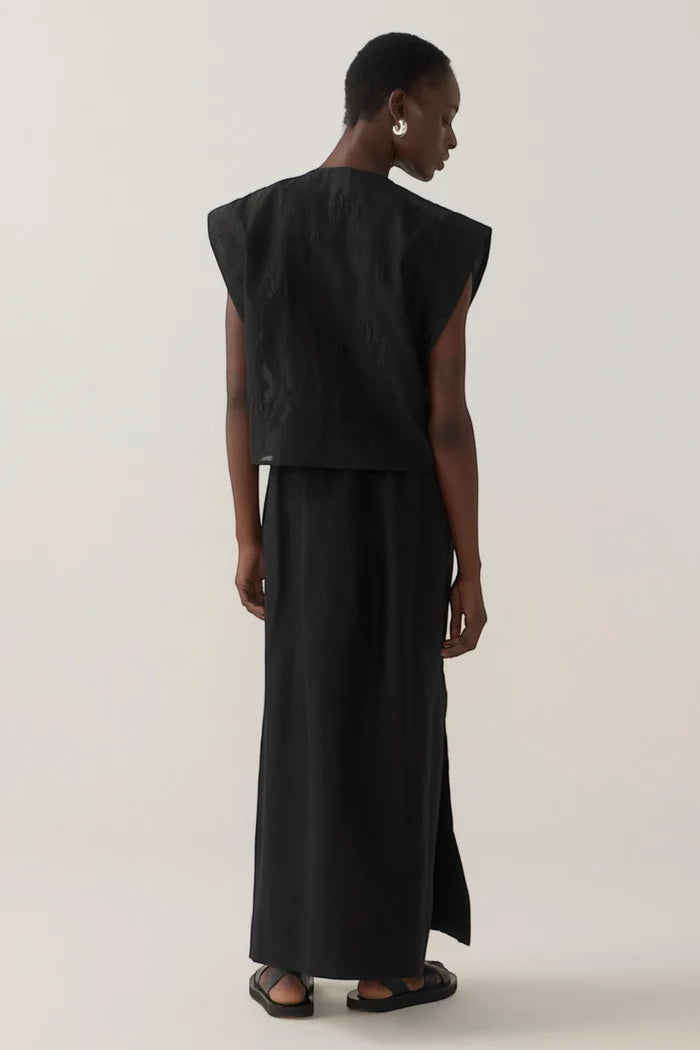 Bettina Skirt | Black Cotton Poplin