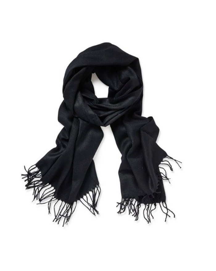 Black Twill Merino Scarf
