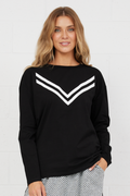 Blair Long Sleeve Top | Black and White