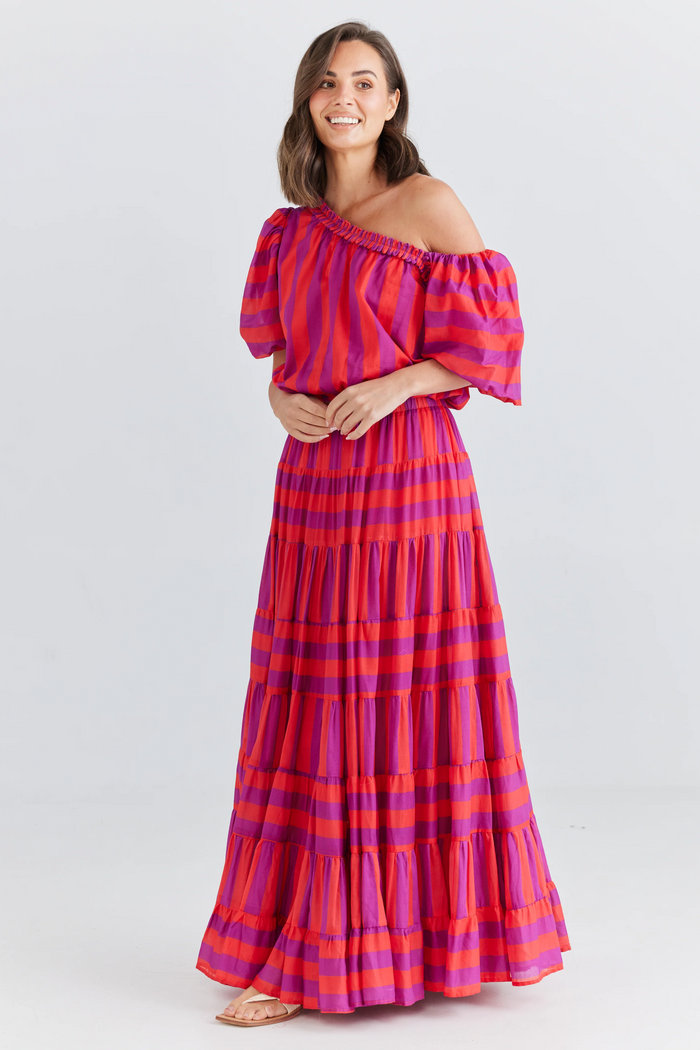 Blossom Skirt in Yuzu Stripe