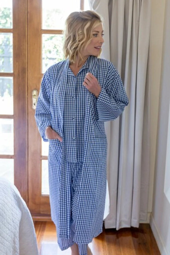 Blue Check Kimono