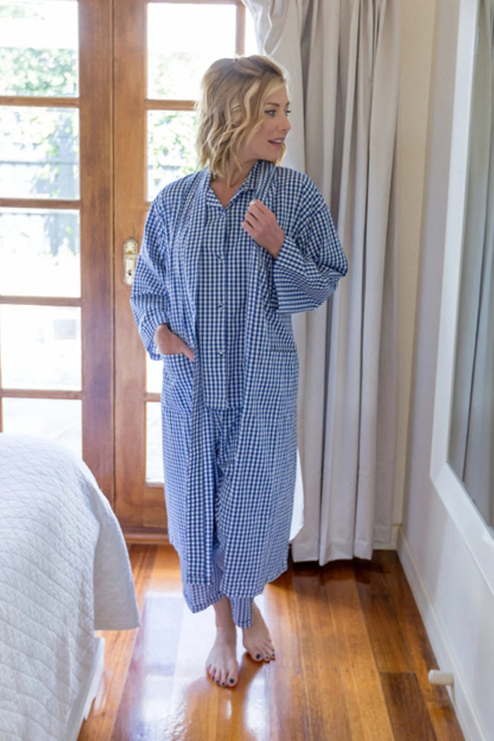Blue Check Kimono