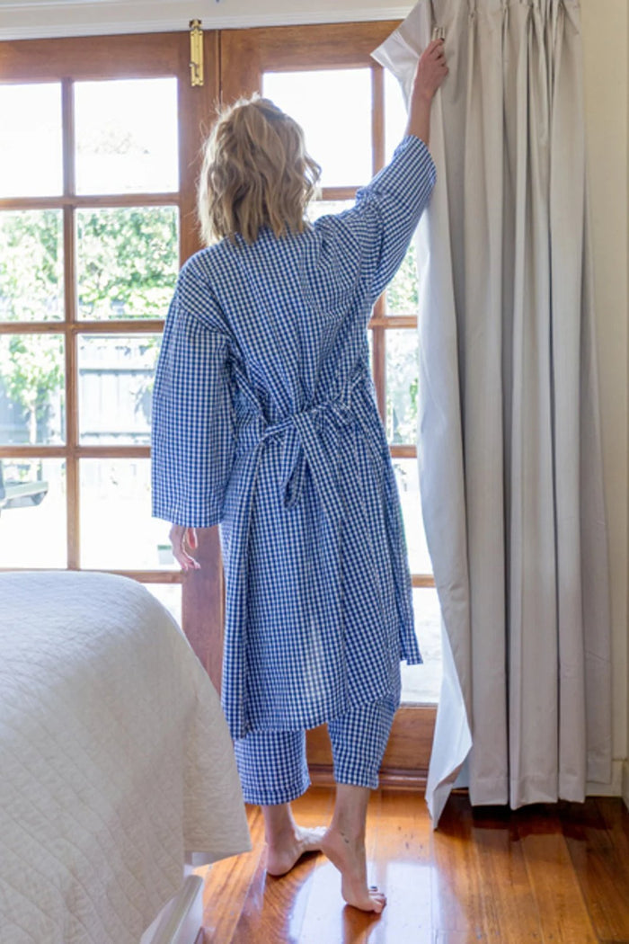 Blue Check Kimono