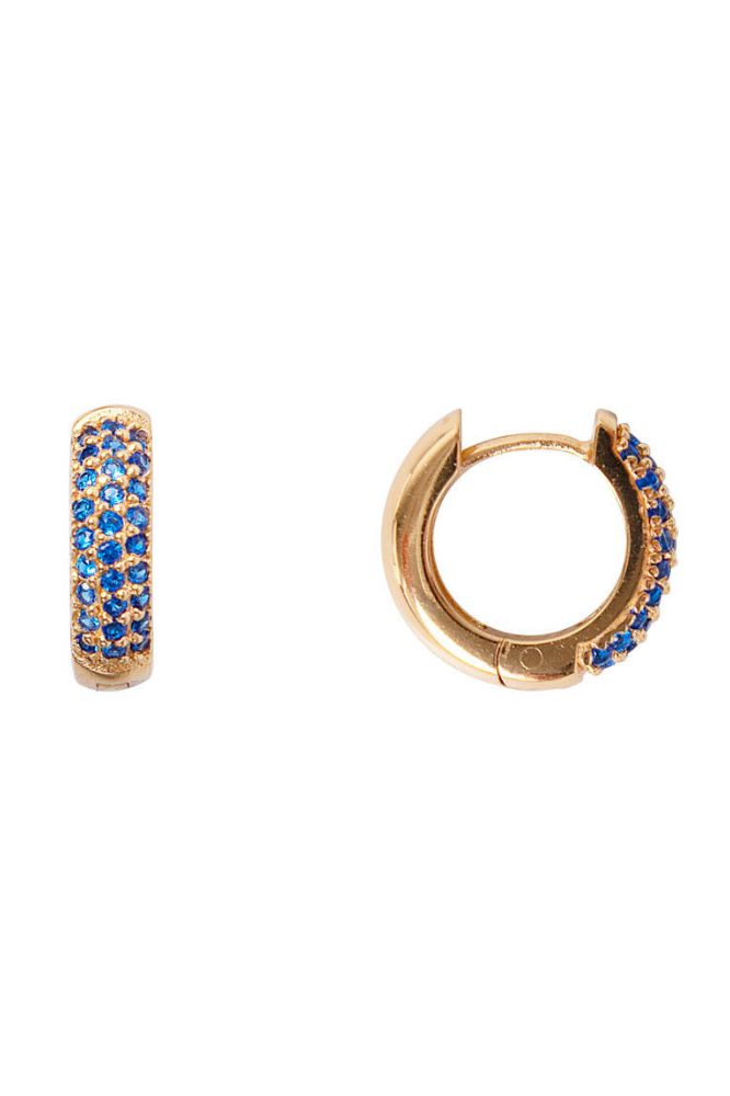 Blue Crystal Pave Huggies
