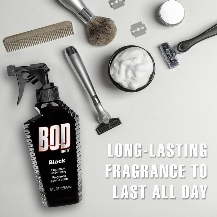 Bod Man Black Body Spray Fragrance, 8 Oz