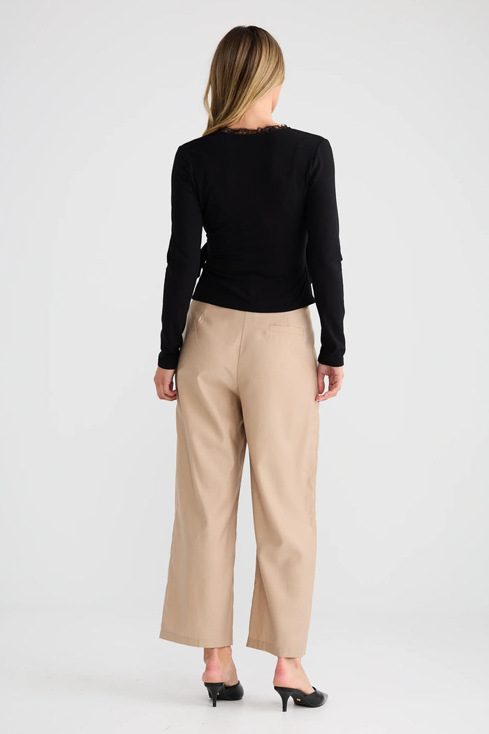 Brigitte Wrap Top | Black