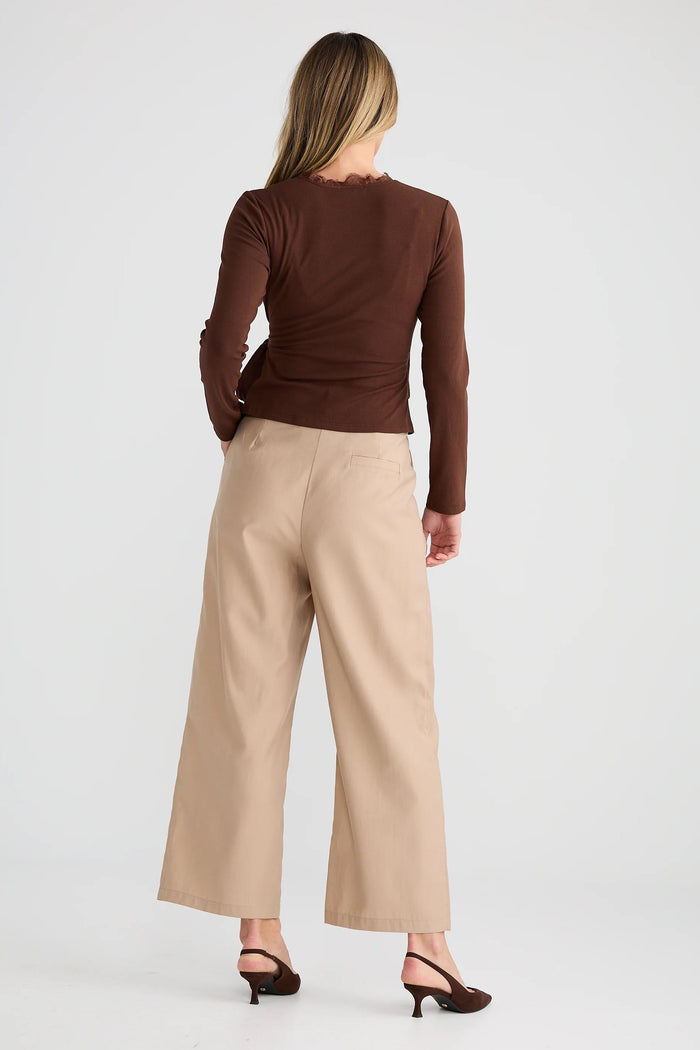Brigitte Wrap Top | Espresso