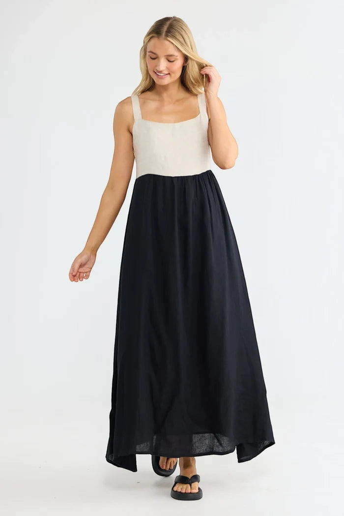 Britta Dress | Black/Natural