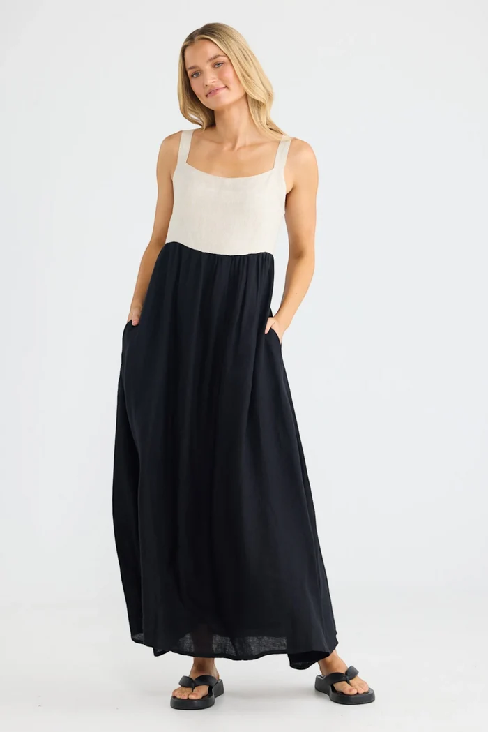 Britta Dress | Black/Natural