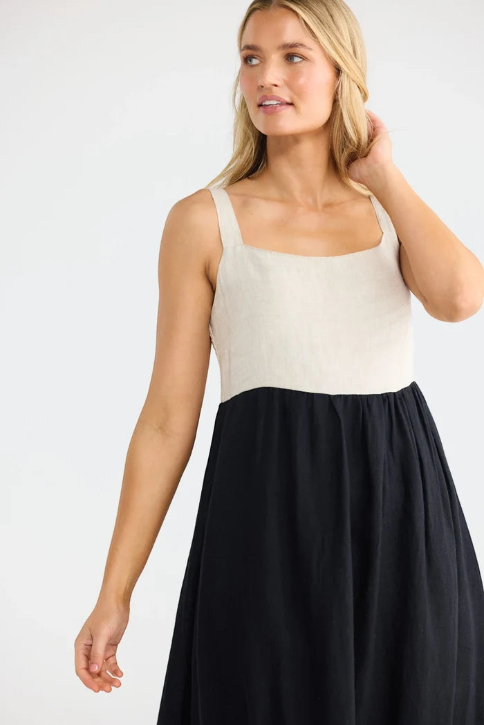 Britta Dress | Black/Natural