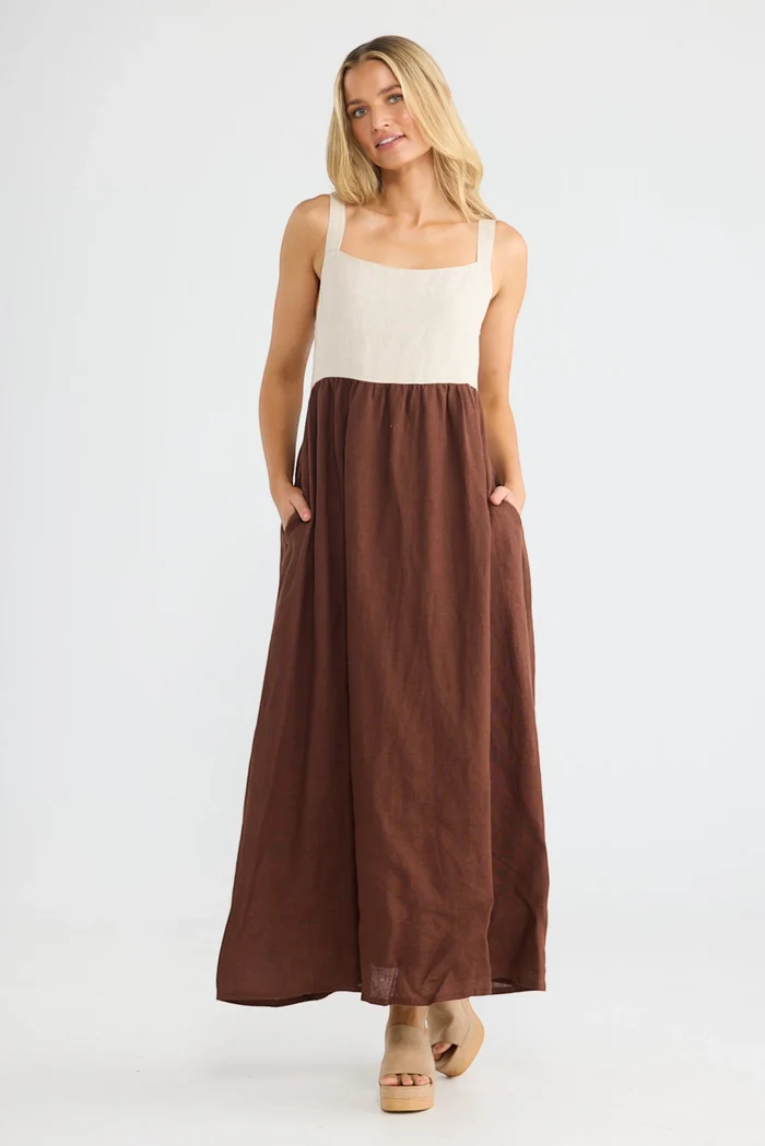 Britta Dress | Chocolate/Natural