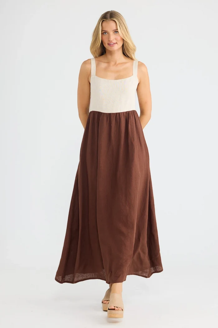 Britta Dress | Chocolate/Natural