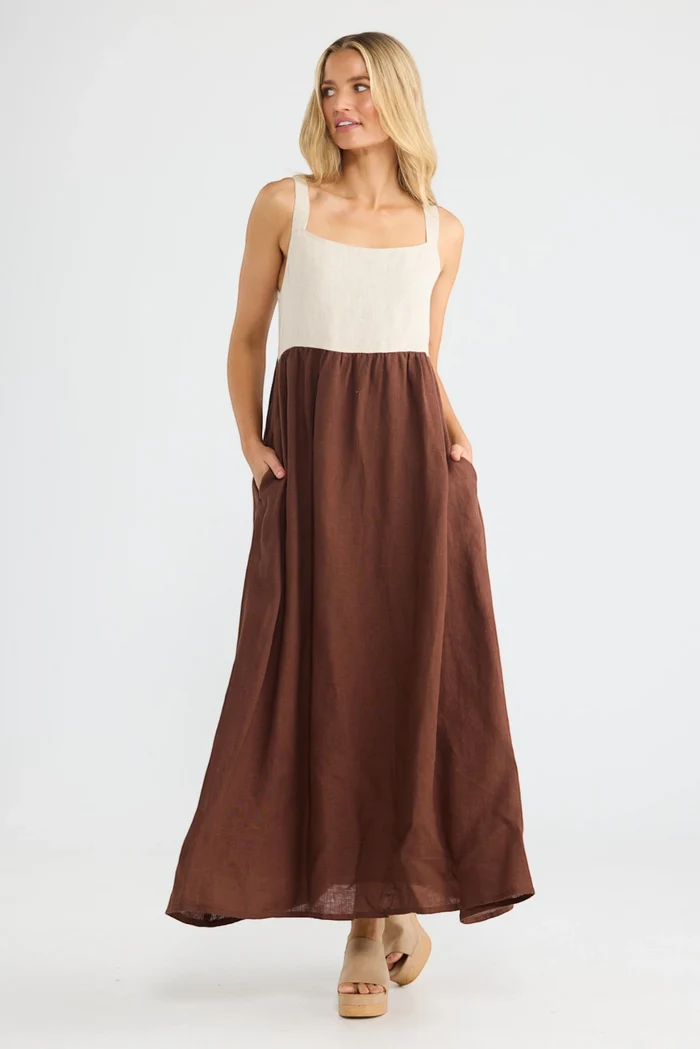 Britta Dress | Chocolate/Natural