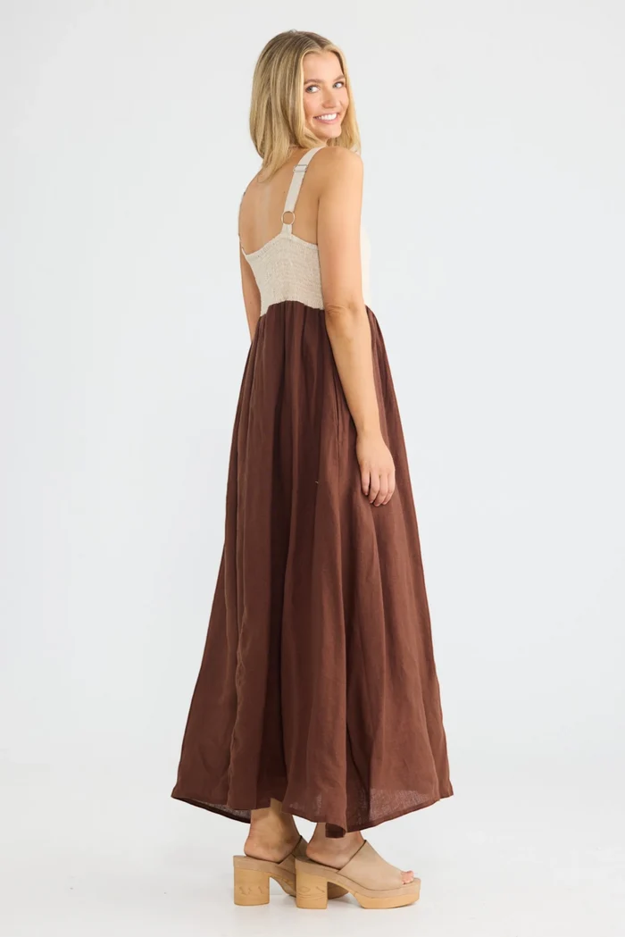 Britta Dress | Chocolate/Natural