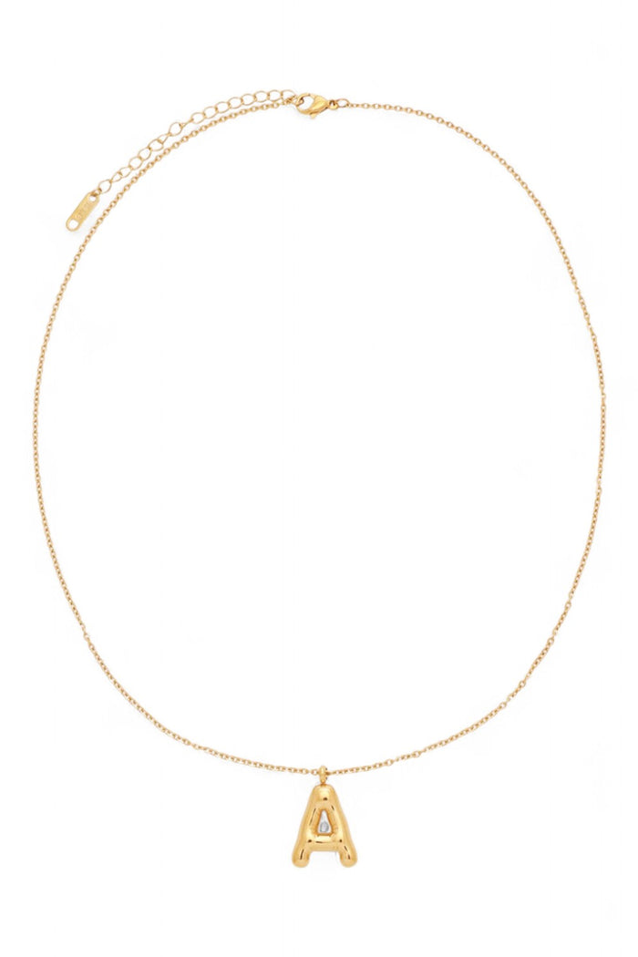 Bubble Initial Necklace | Gold