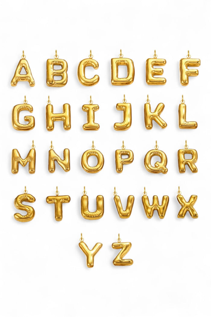 Bubble Initial Necklace | Gold