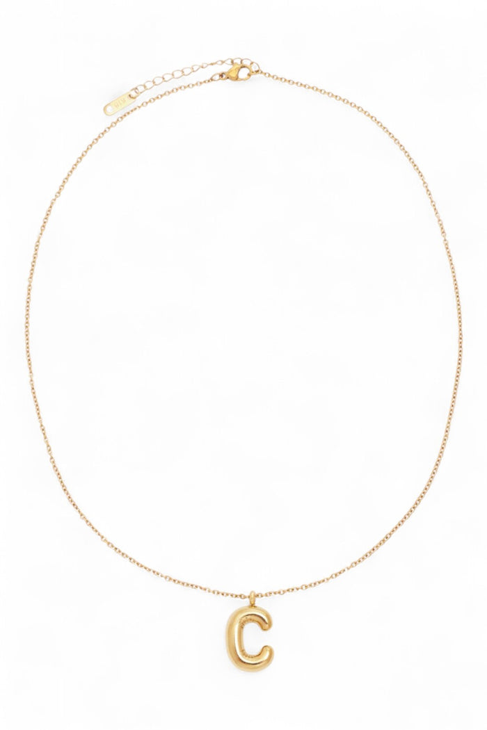 Bubble Initial Necklace | Gold