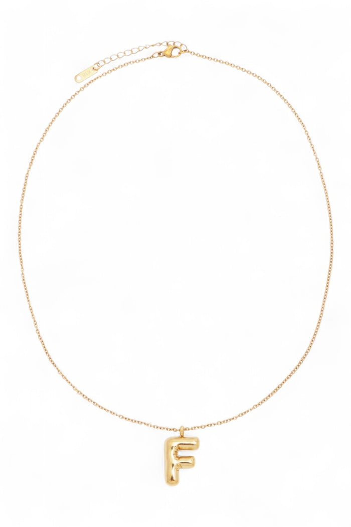Bubble Initial Necklace | Gold