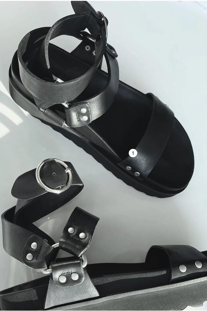 Burt Sandal | Black/White Welt