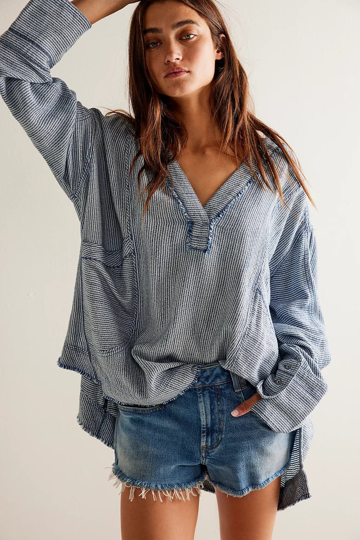 By The Shore Shirt | Indigo Stripe