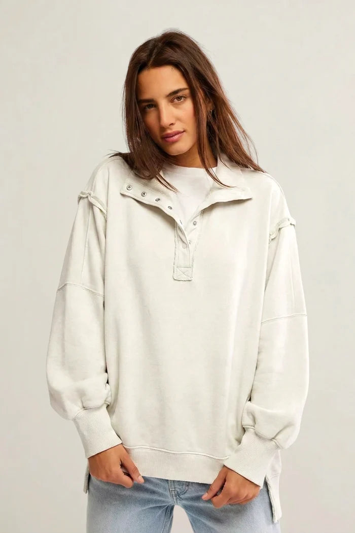 Camden Henley Sweatshirt | Grey Opal