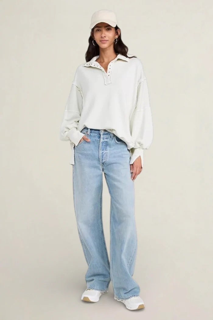 Camden Henley Sweatshirt | Grey Opal