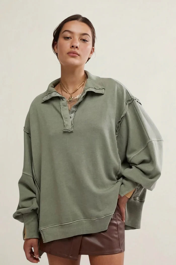 Camden Henley Sweatshirt | Laurel Oak