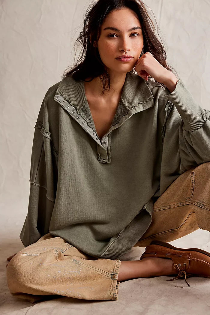Camden Henley Sweatshirt | Laurel Oak