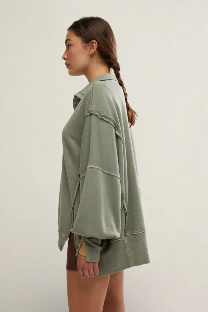 Camden Henley Sweatshirt | Laurel Oak