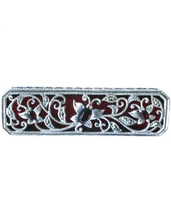 Carnelian Silver Brooch