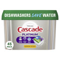 Cascade Platinum Pods, Action Pacs Dishwasher Detergent, Lemon, 45 Ct