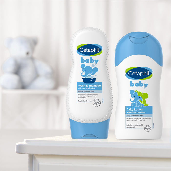 Cetaphil Baby Wash & Shampoo with Organic Calendula, Tear Free, Paraben, 13.5 oz