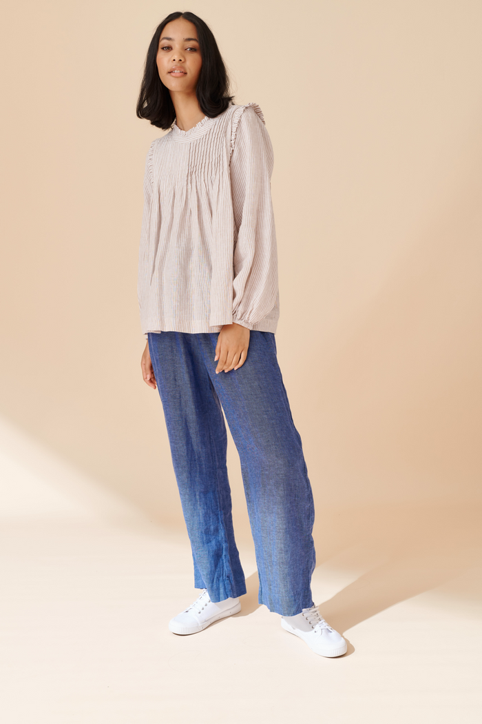 Chiquita Top in Beige Stripe