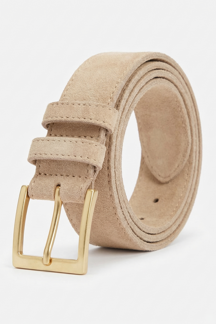 Classic Suede Belt | Stone