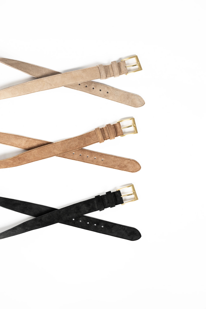 Classic Suede Belt | Stone