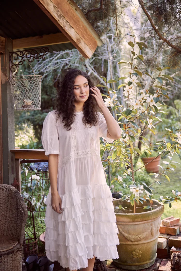 Clementine Linen Dress | Alabaster White