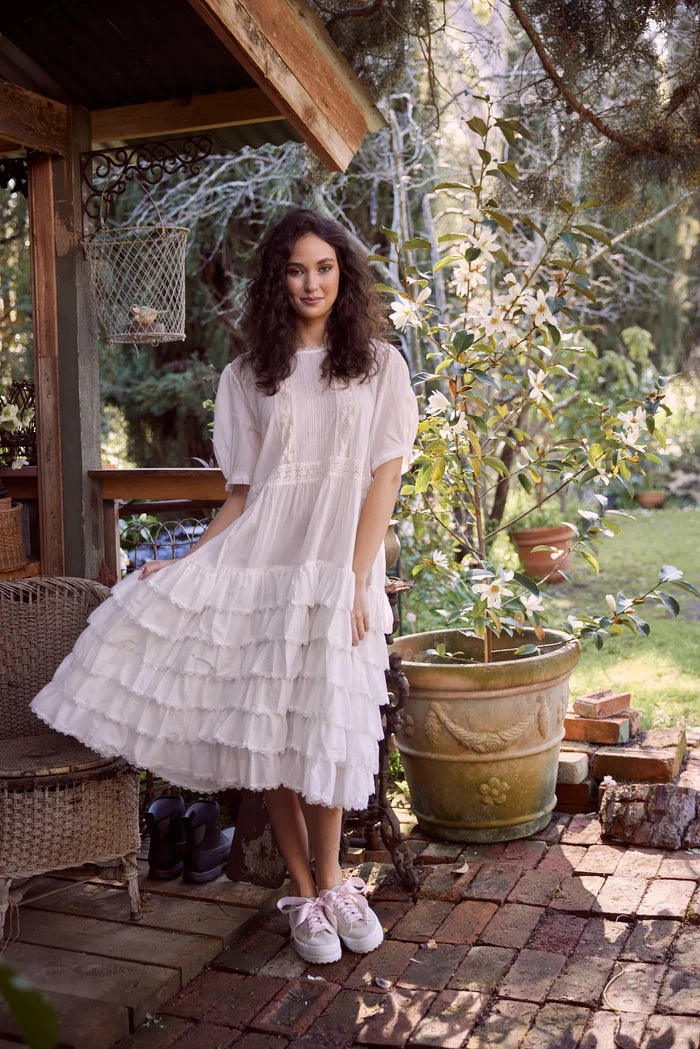 Clementine Linen Dress | Alabaster White