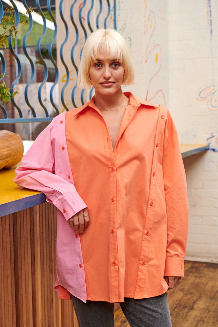 Cleo Shirt in Orange/Pink