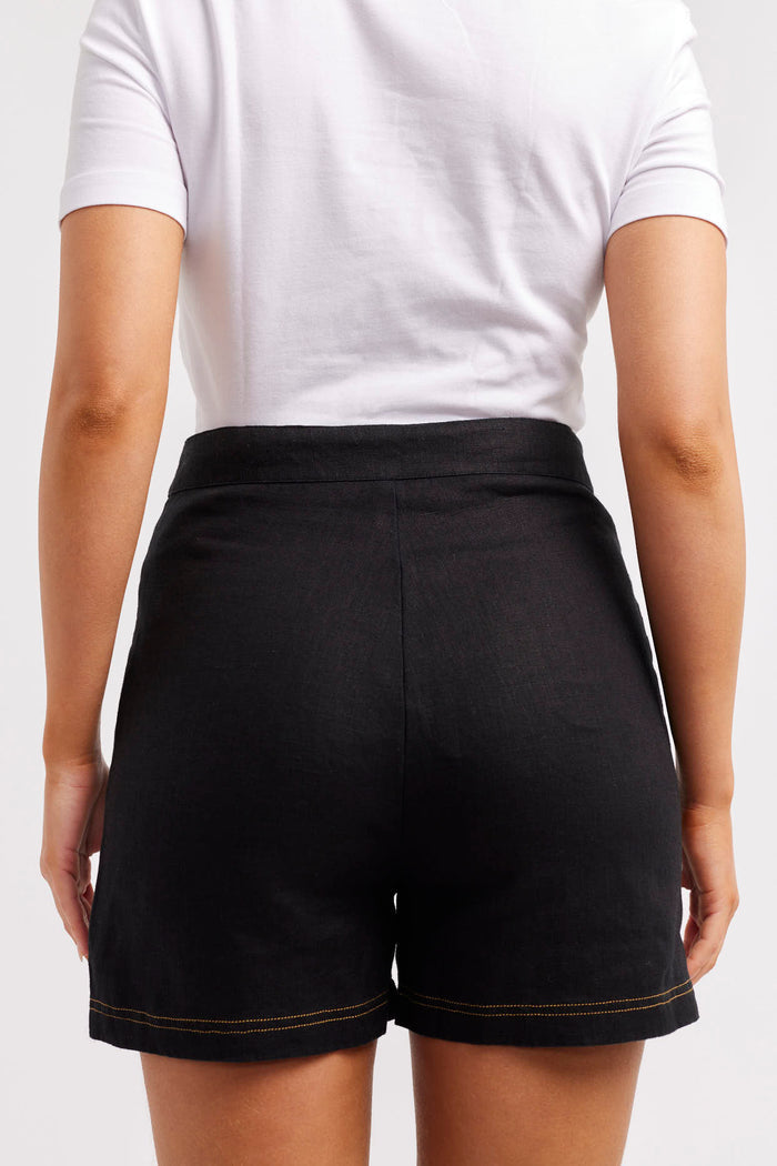 Clio Linen Short in Black