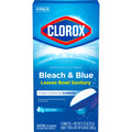 Clorox Bleach and Blue Toilet Bowl Cleaner Tablets, Rain Clean, 4 Count