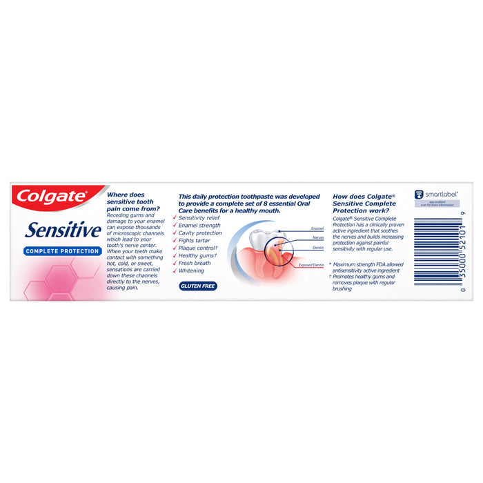 Colgate Sensitive Complete Protection Toothpaste, Sensitive Teeth Toothpaste, Mint, 6 Oz Tube
