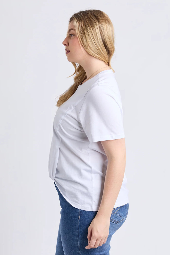 Collins Tuck Tee | White