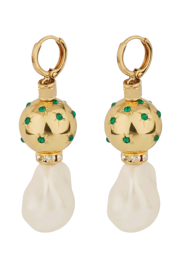 Comete Biwa Earrings | Green