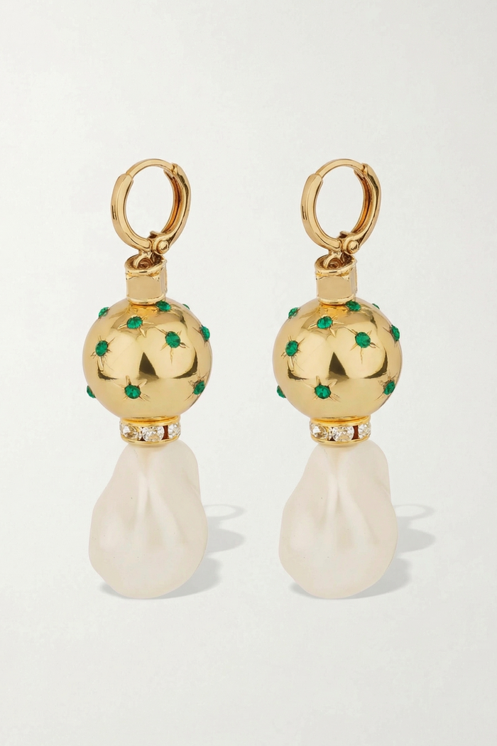 Comete Biwa Earrings | Green