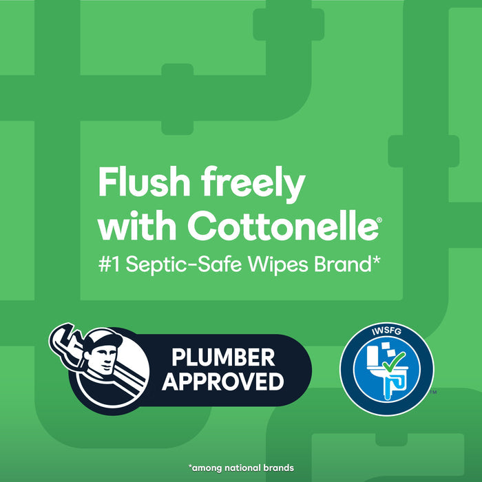 Cottonelle Gentle Plus Flushable Wipes, 2 Flip-Top Packs, 42 Wipes Per Pack (84 Total)