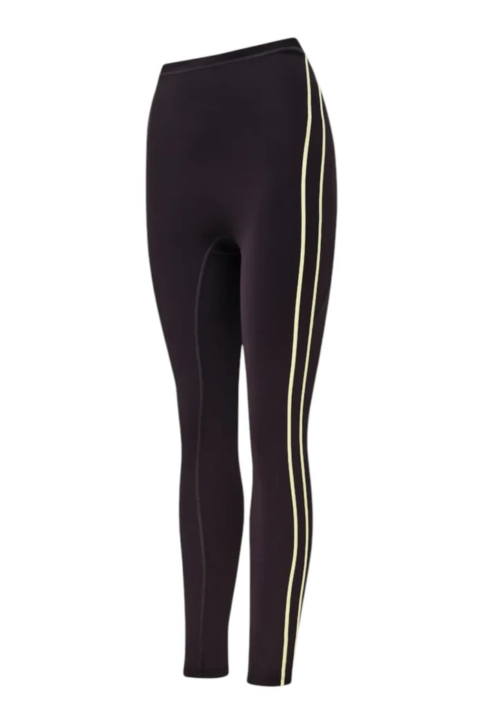 Cypher Full Length Legging | Black Bean/Soft Yellow
