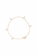 CZ Bezel Scattered Drop Bracelet | Gold