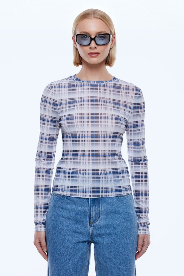 Daisy Long Sleeve Top | Faded Check