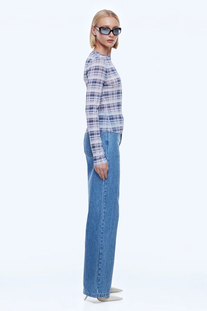 Daisy Long Sleeve Top | Faded Check