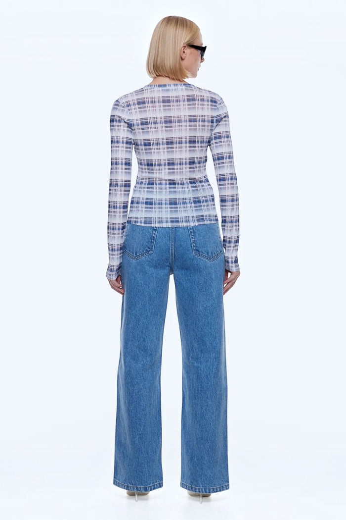 Daisy Long Sleeve Top | Faded Check